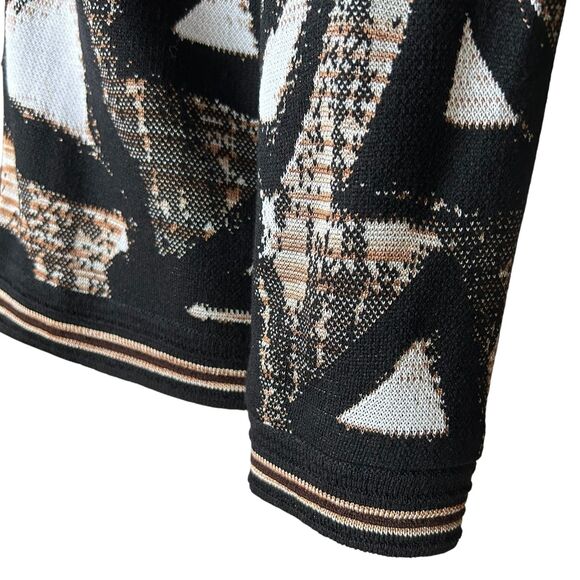 St. John Santana Knit Jacket Sz 6 Abstract Print Zip Front Made in USA - Picture 6 of 10